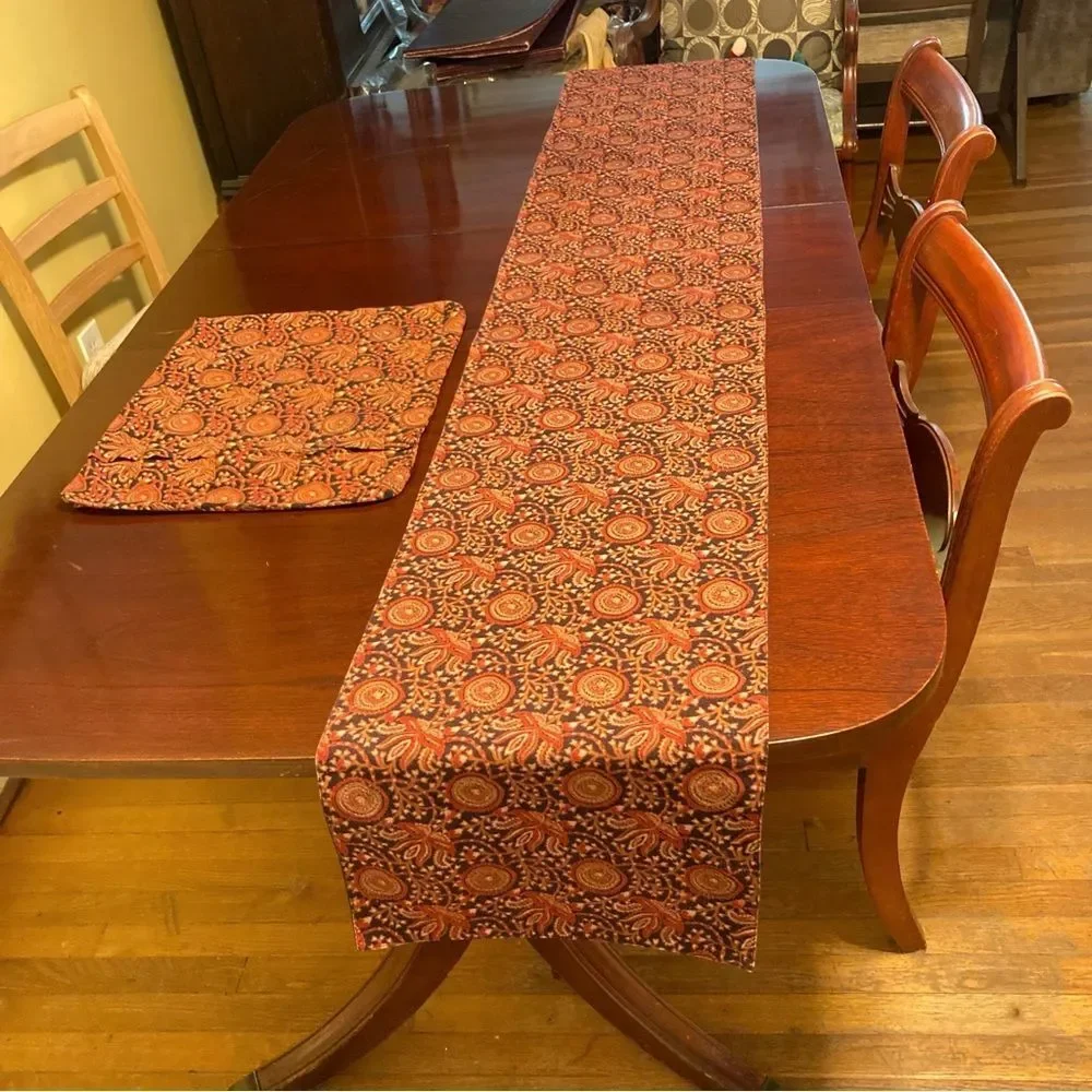 CRATE and BARREL RAJASTHALI Linen Table Runner with Dust Bag 14 x 90 inches